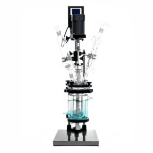Double Jacketed Glass Reactor 5L with five ports and wide temperature range for lab use