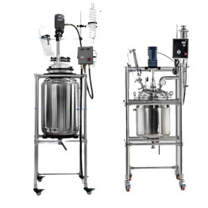Stainless Steel Jacketed Reactor 50L with digital control and 400W motor power