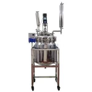 Double layer stainless steel reactor with 100L volume and digital temperature controller