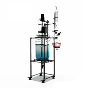 Laboratory Double Layer Glass Reactor 50L with 30L jacket and wide temperature range