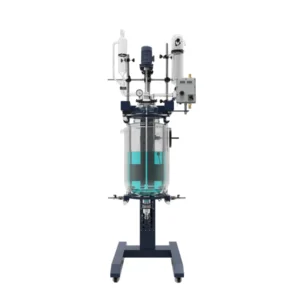 Electric Lifting and Rotating Double Layer Glass Reactor with 30L capacity and digital frequency control