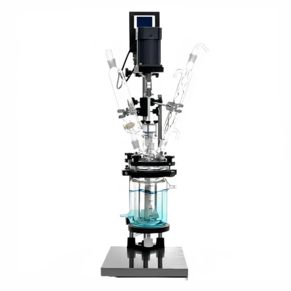 High-performance double glazed reactor 1L with wide temperature range and customizable ports