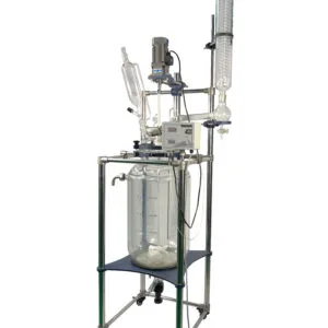 Double Layer Reactor 20L with fluorine-coated paddle and six-port configuration